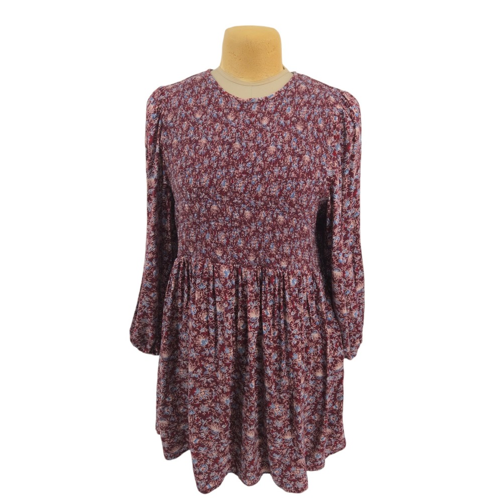 Old Navy XXL Smocked Floral Long Sleeve Mini Dress Prairie Peasant Cottagecore